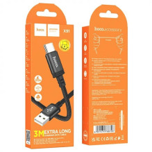 Cable USB A to USB C Hoco 3A 3 m X91 black