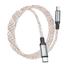 Laidas USB C į USB C Hoco 3A 60W LED 1 m U112 pilkas