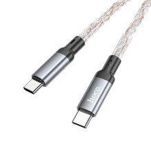 Laidas USB C į USB C Hoco 3A 60W LED 1 m U112 pilkas