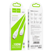 Cable USB C to USB C Hoco 3A 100W 2 m X93 white