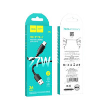 USB A į USB C laidas Hoco PD 2,4A 27W 1 m X96 juodas