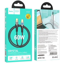Cable USB C to USB C Hoco 3A 60W 1,2 m U121 black
