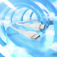 USB C laidas į USB C Hoco PD 60W 1 m X37 baltas