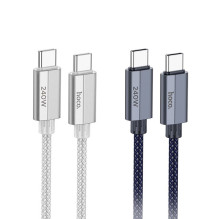 USB C laidas į USB C Hoco QC3.0 PD 5A 240W 1,8 m U134 pilkas