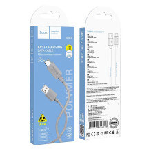 Cable USB A to USB C Hoco 3A 1 m X107 gray