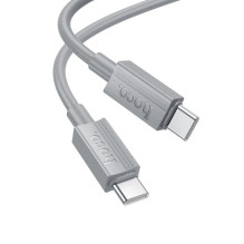 USB C laidas į USB C Hoco 3A 60W 1 m X107 pilkas