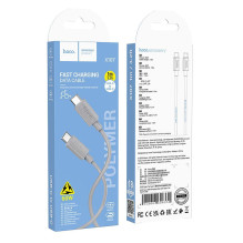 Cable USB C to USB C Hoco 3A 60W 1 m X107 gray