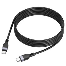 Silikoninis laidas USB C į USB C Hoco 3A 60W 3 m X109 juodas