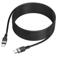 Silicone Cable USB C to USB C Hoco 3A 60W 3 m X109 black