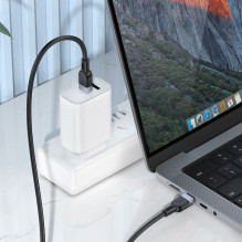 Silicone Cable USB C to USB C Hoco 3A 60W 3 m X109 black