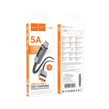 USB A į USB C laidas Hoco 5A su ekranu 1 m X112 juodas USB A į USB C laidas Hoco 5A su ekranu 1 m X112 juodas
