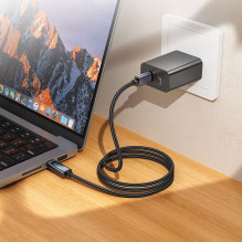 Cable USB C to USB C Hoco 3A 60W with display 1 m X112 black