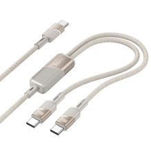Laidas 2in1 USB C į USB C / USB C Hoco 5A 100W 1,2 m U139 auksinis