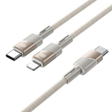 Laidas 2in1 USB C į USB C / USB C Hoco 5A 100W 1,2 m U139 auksinis