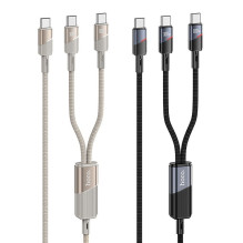 Laidas 2in1 USB C į USB C / USB C Hoco 5A 100W 1,2 m U139 auksinis