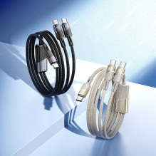 Cable 2in1 USB C to USB C / USB C Hoco 5A 100W 1,2 m U139 gold