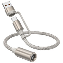 Cable USB A / USB C to Cigarete lighter Hoco 0,3 m UA38B gold