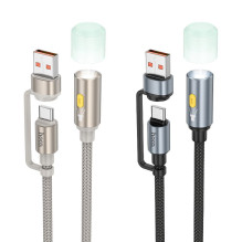 Laidas USB A / USB C - LED lemputė Hoco 0,3 m UA38C auksinis