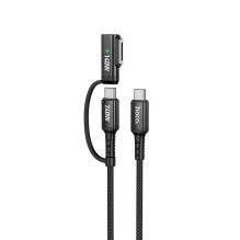 Laidas 2in1 USB C į USB C / Mag3 Hoco 240W 1,8 m U142 juodas