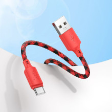 USB A į USB C laidas Hoco 3A 1 m X116 gradientinis raudonas