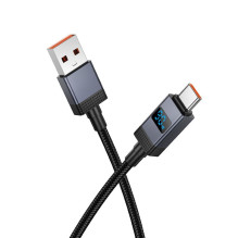 USB A į USB C laidas Hoco 5A su ekranu 1 m X118 juodas USB A į USB C laidas Hoco 5A su ekranu 1 m X118 juodas