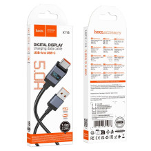 Cable USB A to USB C Hoco 5A with display 1 m X118 black