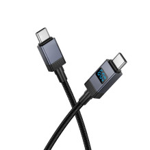 Cable USB C to USB C Hoco 3A 60W with display 1 m X118 black