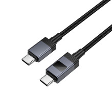 Laidas USB C į USB C Hoco 3A 60W su ekranu 1 m X118 juodas