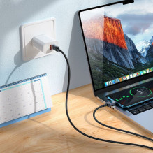 Laidas USB C į USB C Hoco 3A 60W su ekranu 1 m X118 juodas