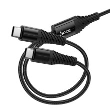 Cable 2in1 USB C to USB C+C Hoco 1 m X123 black