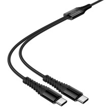 Laidas 2in1 USB C į USB C+C Hoco 1 m X123 juodas