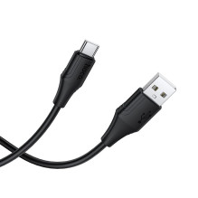 Silikoninis laidas USB A į USB C Hoco 3A 1 m X124 juodas