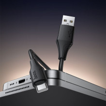 Silikoninis laidas USB A į USB C Hoco 3A 1 m X124 juodas