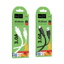 Silikoninis laidas USB A į USB C Hoco 3A 1 m X124 juodas