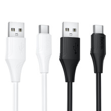 Silicone Cable USB A to USB C Hoco 3A 1 m X124 white