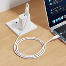 Silicone Cable USB A to USB C Hoco 3A 1 m X124 white
