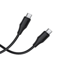 Silikoninis laidas USB C į USB C Hoco 3A 60W 1 m X124 juodas