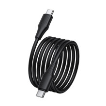 Silikoninis laidas USB C į USB C Hoco 3A 60W 1 m X124 juodas