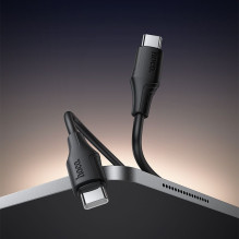 Silikoninis laidas USB C į USB C Hoco 3A 60W 1 m X124 juodas