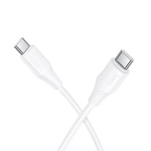 Silikoninis laidas USB C į USB C Hoco 3A 60W 1 m X124 baltas