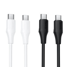 Silikoninis laidas USB C į USB C Hoco 3A 60W 1 m X124 baltas