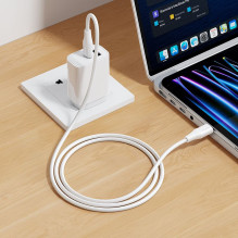 Silicone Cable USB C to USB C Hoco 3A 60W 1 m X124 white