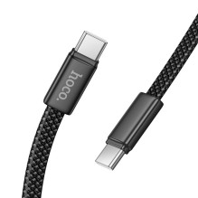 Plokščias kabelis USB C į USB C Hoco 3A 60W 1 m x 125 juodas Plokščias kabelis USB C į USB C Hoco 3A 60W 1 m x 125 juodas