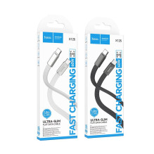 Flat Cable USB C to USB C Hoco 3A 60W 1 m X125 black