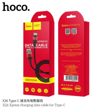 Cable USB A to USB C Hoco 2A 1 m X26 black red Cable USB A to USB C Hoco 2A 1 m X26 black red