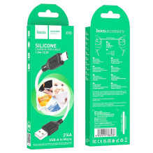 Cable USB A to Micro USB Hoco 2,4A 1 m X90 white
