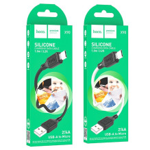 Cable USB A to Micro USB Hoco 2,4A 1 m X90 white