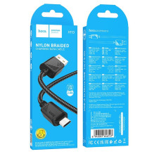 Cable USB A to Micro USB Hoco 2,4A 1 m X113 black