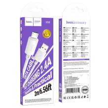 Cable USB A to Micro USB Hoco 2,4A 2 m X88 white