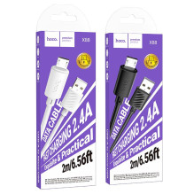Cable USB A to Micro USB Hoco 2,4A 2 m X88 white